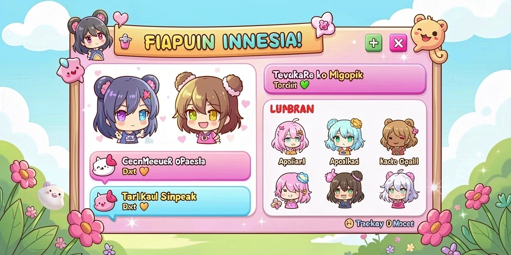 Tampilan menu karakter yang interaktif dan informatif.
